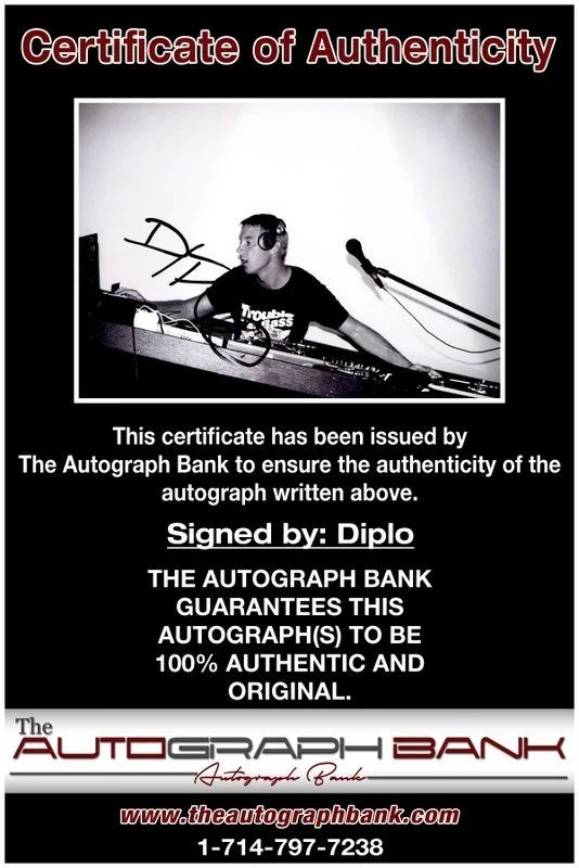 Diplo — Diplo authentic signed EDM DJ 8x10 photo W/Cert Autographed EDC Dub step A1, изображение 2