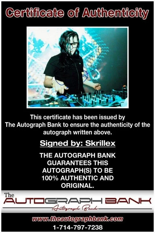 Skrillex — Skrillex authentic signed EDM DJ 8x10 photo W/Cert Autographed EDC Dub step A3, image 2