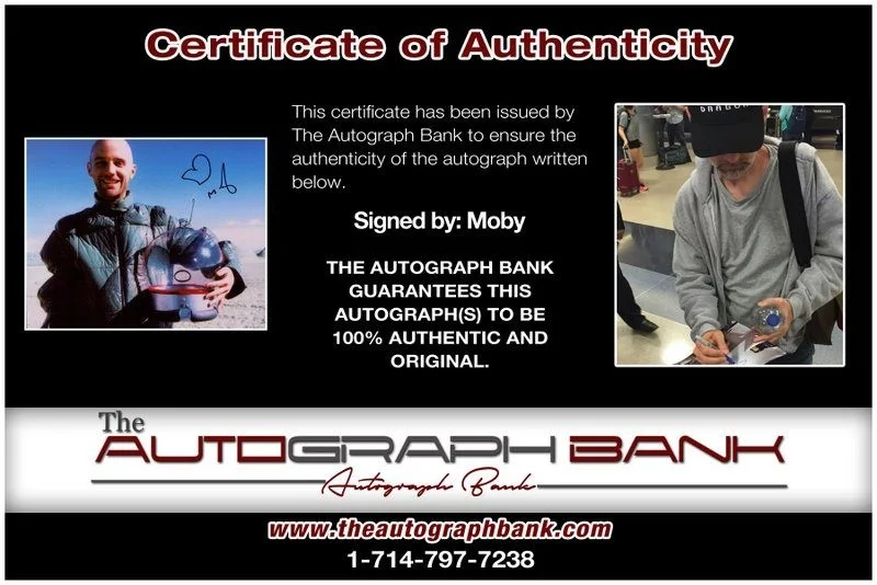 Moby — Moby authentic signed EDM DJ 8x10 photo W/Cert Autographed EDC Dub step A4, image 2