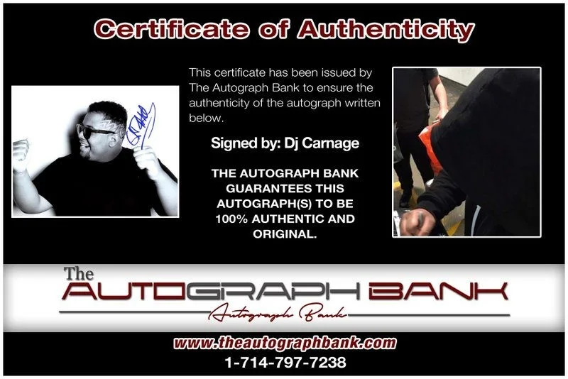 Carnage authentic — Carnage authentic signed EDM DJ 8x10 photo W/Cert Autographed EDC Dub step A2, image 2