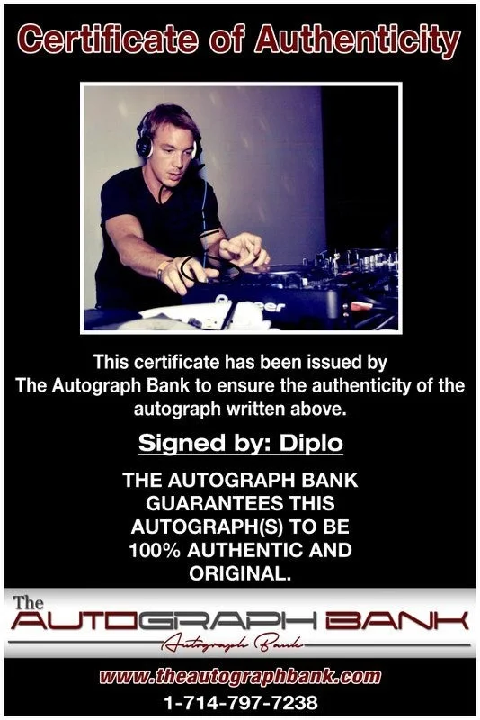 Diplo — Diplo authentic signed EDM DJ 8x10 photo W/Cert Autographed EDC Dub step A2, image 2