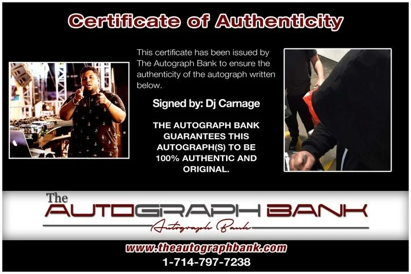 Carnage authentic — Carnage authentic signed EDM DJ 8x10 photo W/Cert Autographed EDC Dub step A9, image 2