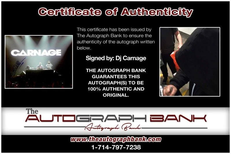 Carnage authentic — Carnage authentic signed EDM DJ 8x10 photo W/Cert Autographed EDC Dub step A5, image 2