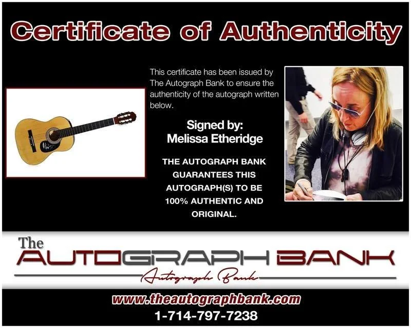 Melissa Etheridge — Melissa Etheridge authentic signed country acoustic guitar W/Cert Autographed A, image 2