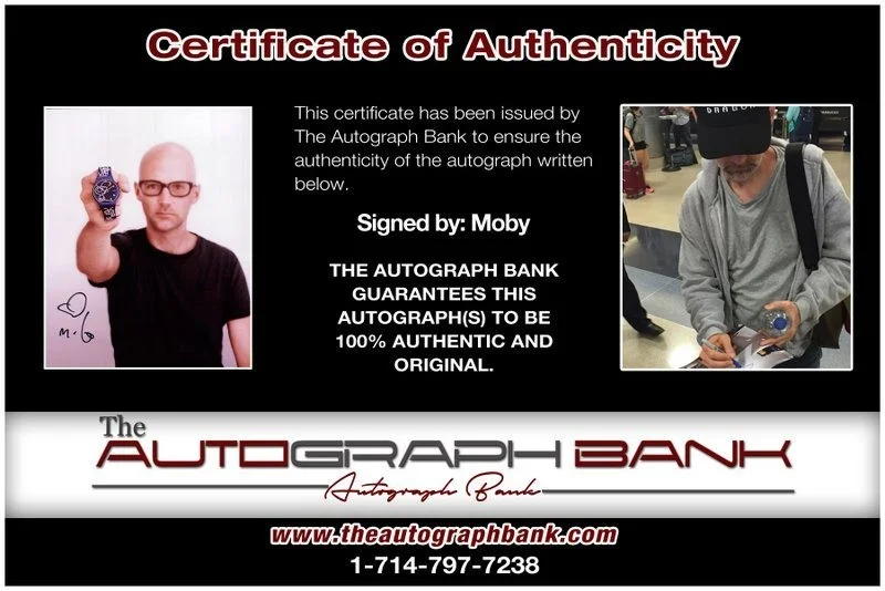 Moby — Moby authentic signed EDM DJ 8x10 photo W/Cert Autographed EDC Dub step A2, image 2