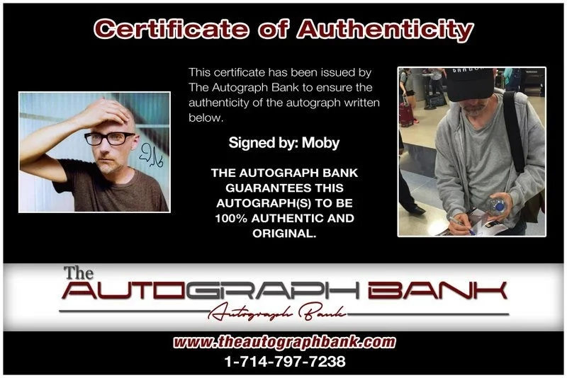 Moby — Moby authentic signed EDM DJ 8x10 photo W/Cert Autographed EDC Dub step A1, image 2