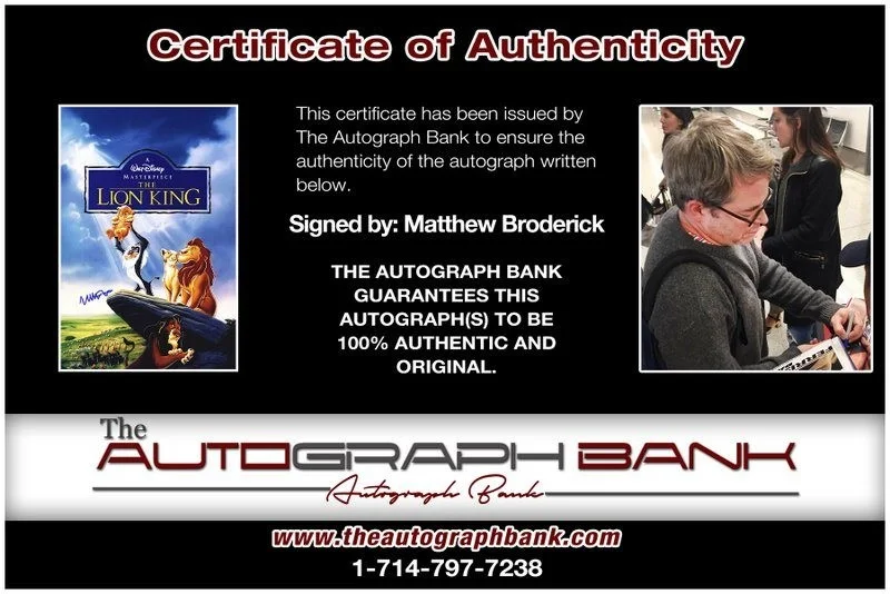 Matthew Broderick — Matthew Broderick authentic signed celebrity 10x15 photo W/Cert Autographed Y3, изображение 2