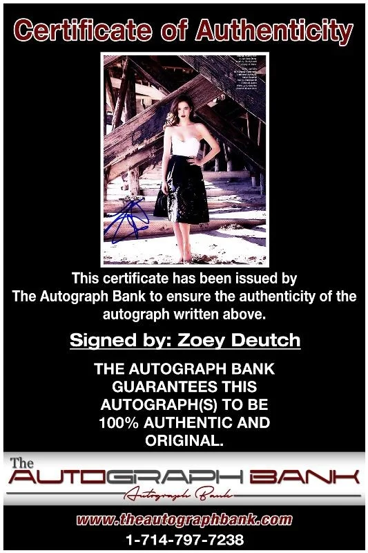 Zoey Deutch — Zoey Deutch authentic signed celebrity 8X10 photo W/Cert Autographed 132516i1, image 2