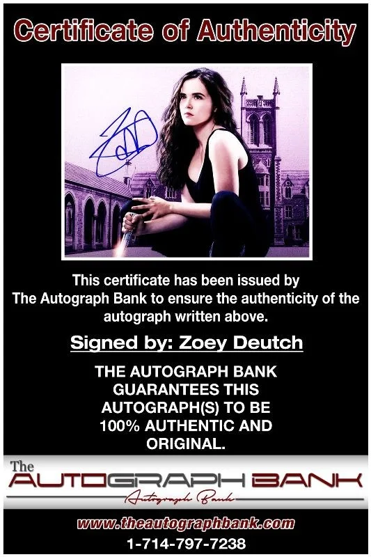 Zoey Deutch — Zoey Deutch authentic signed celebrity 8X10 photo W/Cert Autographed 132516g1, image 2