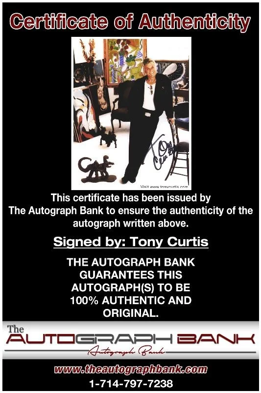 Tony Curtis — Tony Curtis authentic signed celebrity 8X10 photo W/Cert Autographed 132716a1, изображение 2