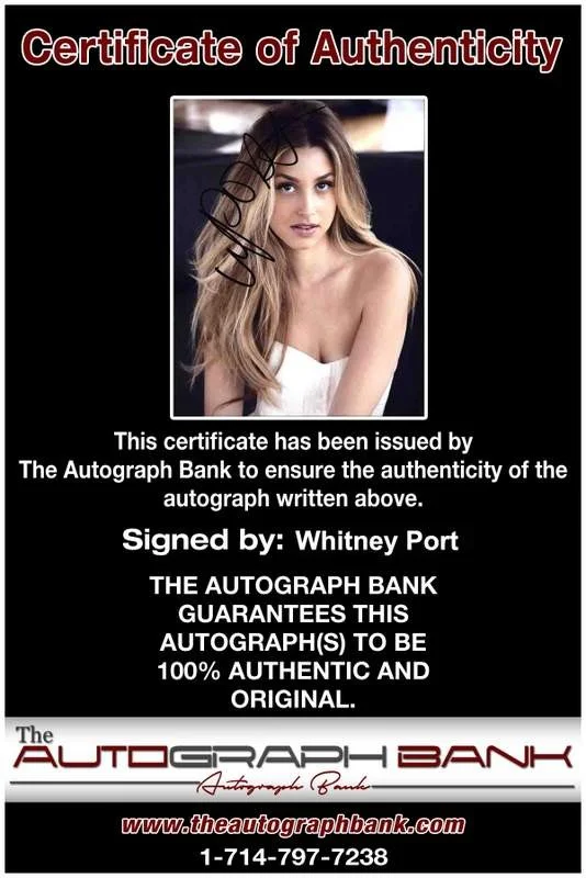 Whitney Port — Whitney Port signed celebrity 8x10 photo W/Cert Autograph 0396, image 2