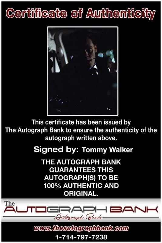 Tommy Walker — Tommy Walker signed celebrity 8x10 photo W/Cert Autograph 0387, изображение 2