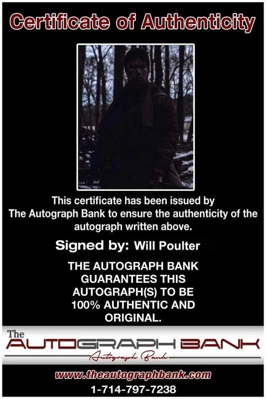 Will Poulter — Will Poulter signed celebrity 8x10 photo W/Cert Autograph 0768, изображение 2