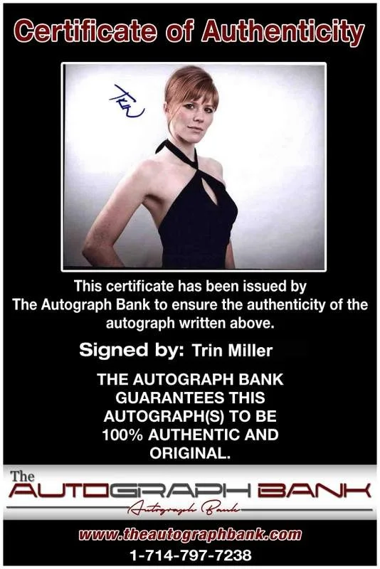Trin Miller — Trin Miller signed celebrity 8x10 photo W/Cert Autograph 0390, image 2