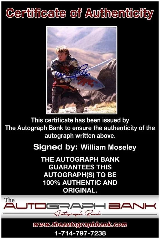 William Moseley — William Moseley signed celebrity 8x10 photo W/Cert Autograph 0776, изображение 2