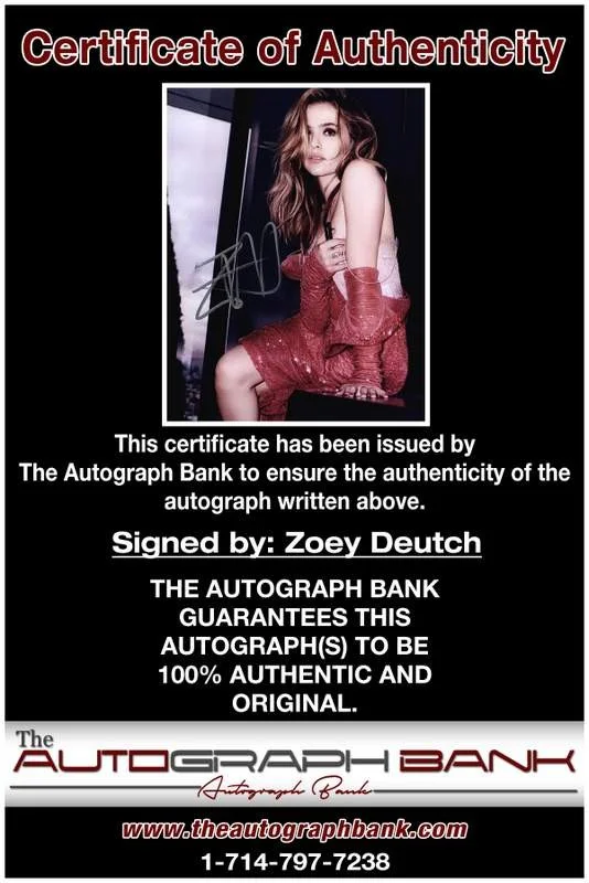 Zoey Deutch — Zoey Deutch authentic signed celebrity 8x10 photo W/Cert Autographed A0001, image 2