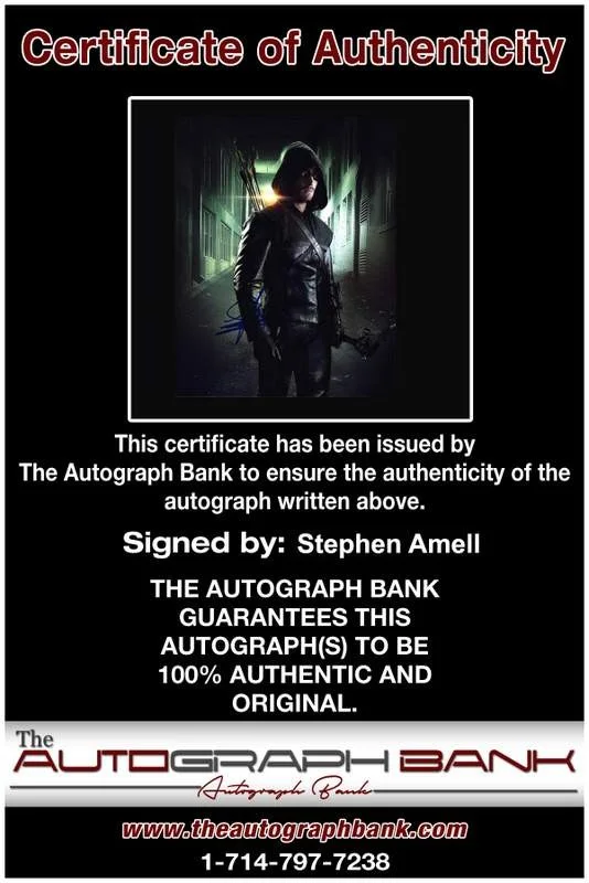 Stephen Amell — Stephen Amell signed celebrity 8x10 photo W/Cert Autograph 0701, image 2