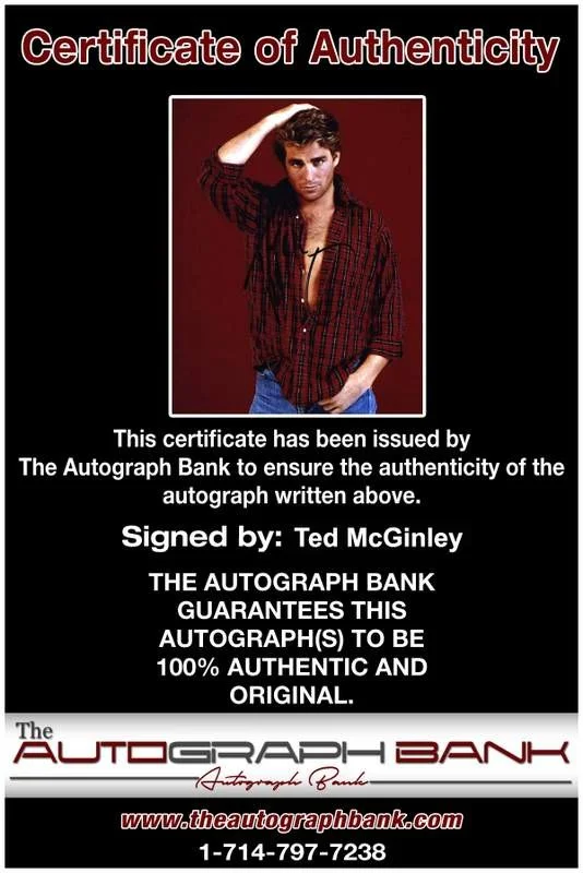 Ted Mcginley — Ted Mcginley signed celebrity 8x10 photo W/Cert Autograph 0727, image 2