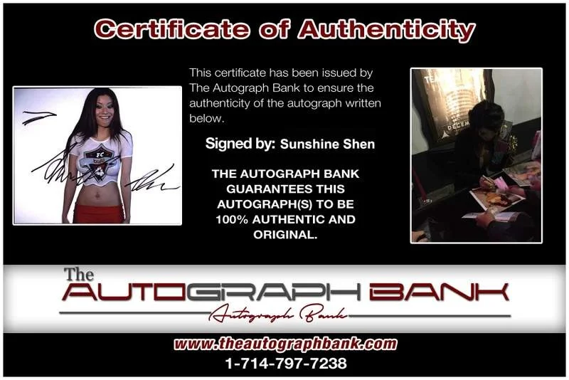 Sunshine Shen — Sunshine Shen signed celebrity 8x10 photo W/Cert Autograph 0722, image 2