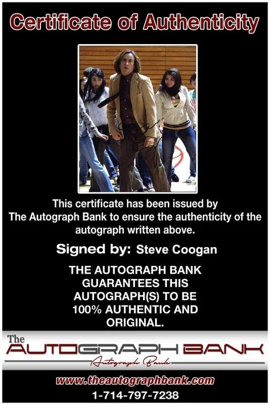 Steve Coogan — Steve Coogan signed celebrity 8x10 photo W/Cert Autograph 0706, image 2