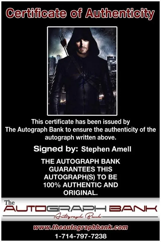 Stephen Amell — Stephen Amell signed celebrity 8x10 photo W/Cert Autograph 0700, изображение 2