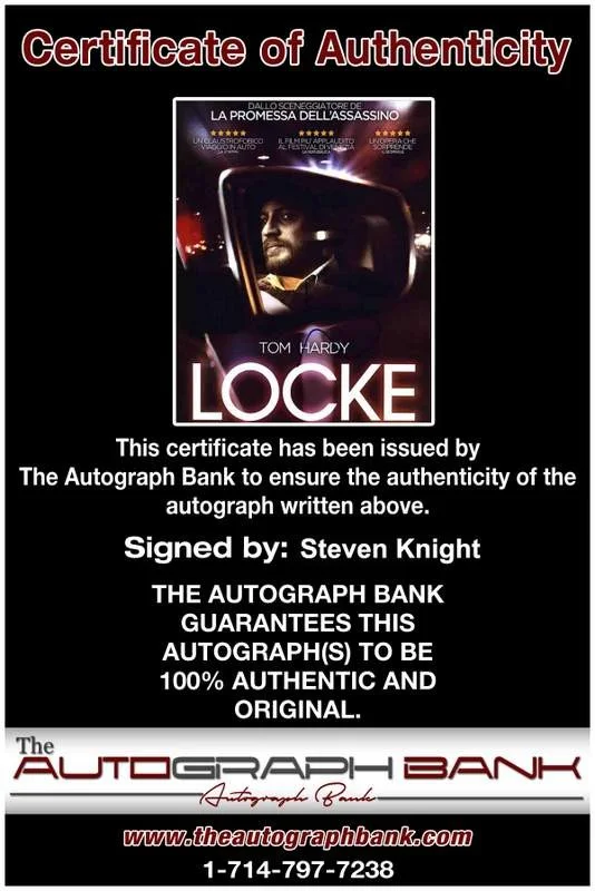 Steven Knight — Steven Knight signed celebrity 8x10 photo W/Cert Autograph 0367, изображение 2