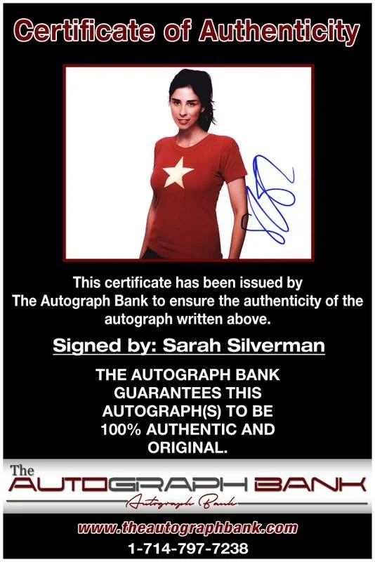 Sarah Silverman — Sarah Silverman authentic signed celebrity 8x10 photo W/Cert Autographed A0001, изображение 2