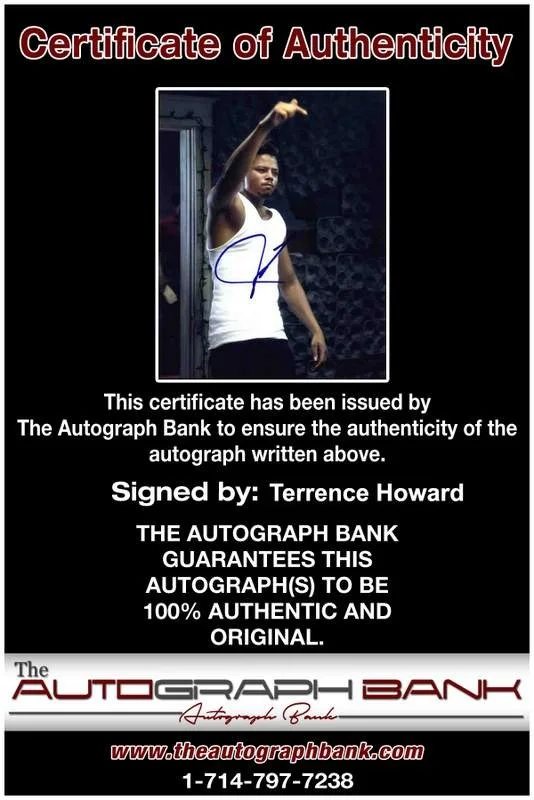 Terrence Howard — Terrence Howard signed celebrity 8x10 photo W/Cert Autograph 0379, изображение 2