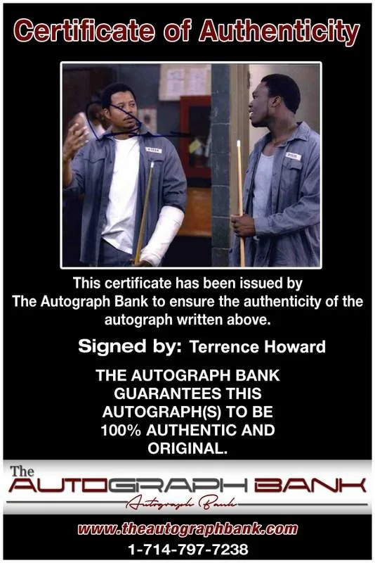 Terrence Howard — Terrence Howard signed celebrity 8x10 photo W/Cert Autograph 0380, изображение 2