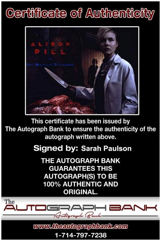 Sarah Paulson — Sarah Paulson signed celebrity 8x10 photo W/Cert Autograph 0659, image 2