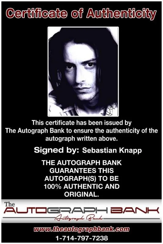 Sebastian Knapp — Sebastian Knapp signed celebrity 8x10 photo W/Cert Autograph 0361, image 2