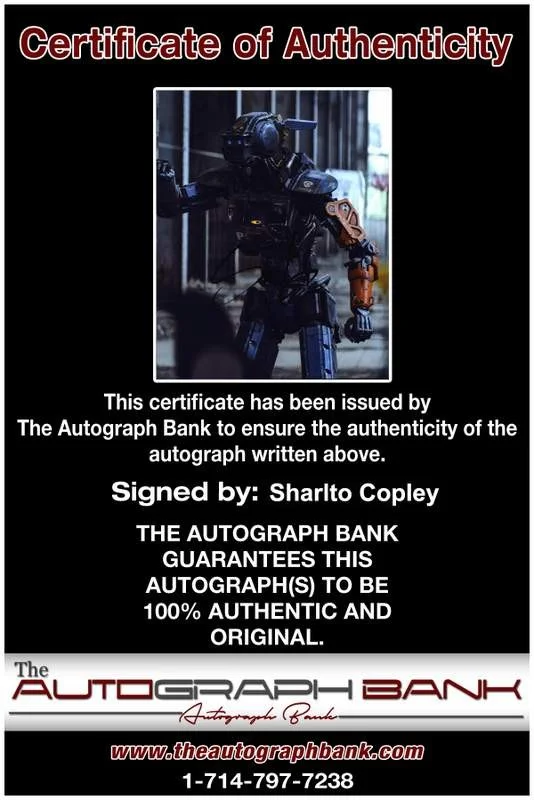 Sharlto Copley — Sharlto Copley signed celebrity 8x10 photo W/Cert Autograph 0684, image 2