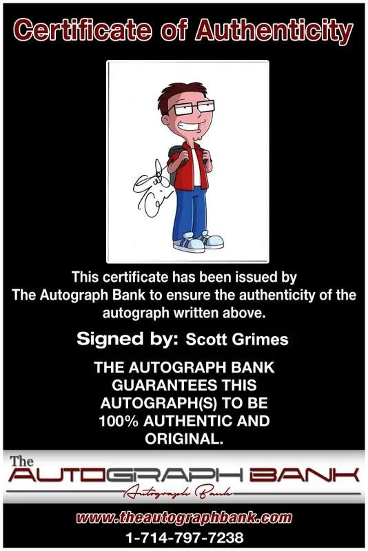 Scott Grimes — Scott Grimes signed celebrity 8x10 photo W/Cert Autograph 0664, изображение 2