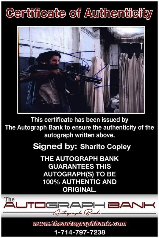 Sharlto Copley — Sharlto Copley signed celebrity 8x10 photo W/Cert Autograph 0680, image 2
