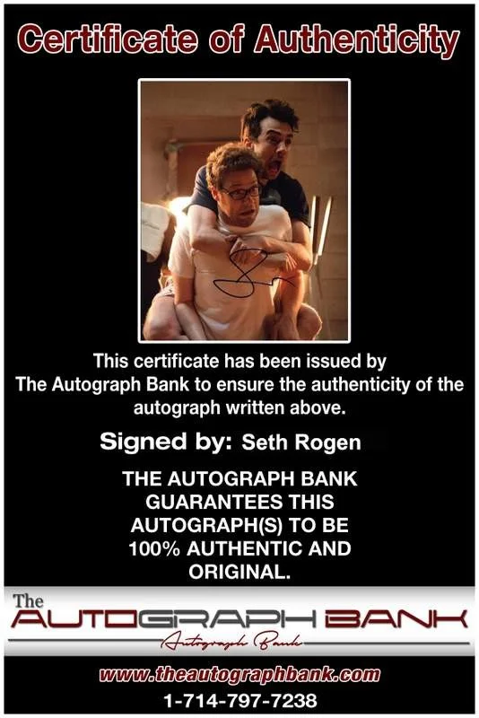 Seth Rogen — Seth Rogen signed celebrity 8x10 photo W/Cert Autograph 0678, изображение 2