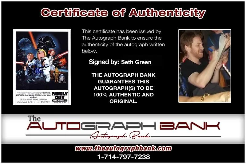 Seth Green — Seth Green signed celebrity 8x10 photo W/Certificate (132716c1), image 2