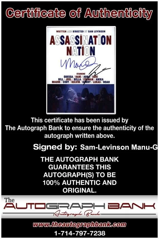 Sam-Levinson Manu-Gargi — Sam-Levinson Manu-Gargi signed celebrity 8x10 photo W/Cert Autograph 0004, image 2