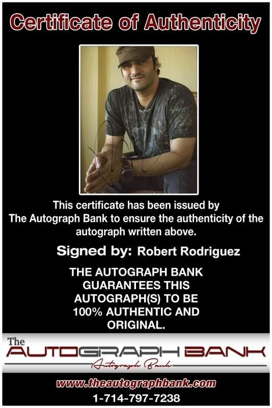 Robert Rodriguez — Robert Rodriguez signed celebrity 8x10 photo W/Cert Autograph 0639, изображение 2