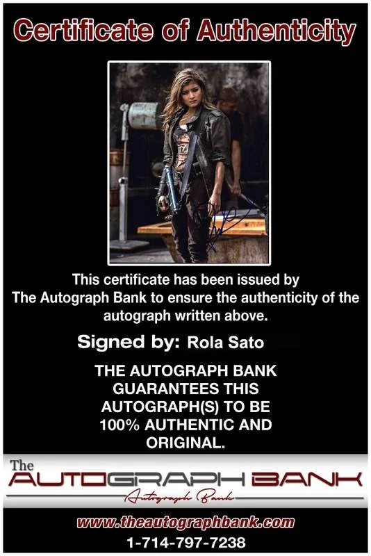 Rola Sato — Rola Sato signed celebrity 8x10 photo W/Cert Autograph 0330, изображение 2