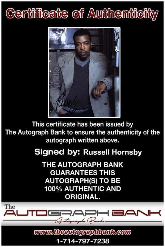 Russell Hornsby — Russell Hornsby signed celebrity 8x10 photo W/Cert Autograph 0645, image 2