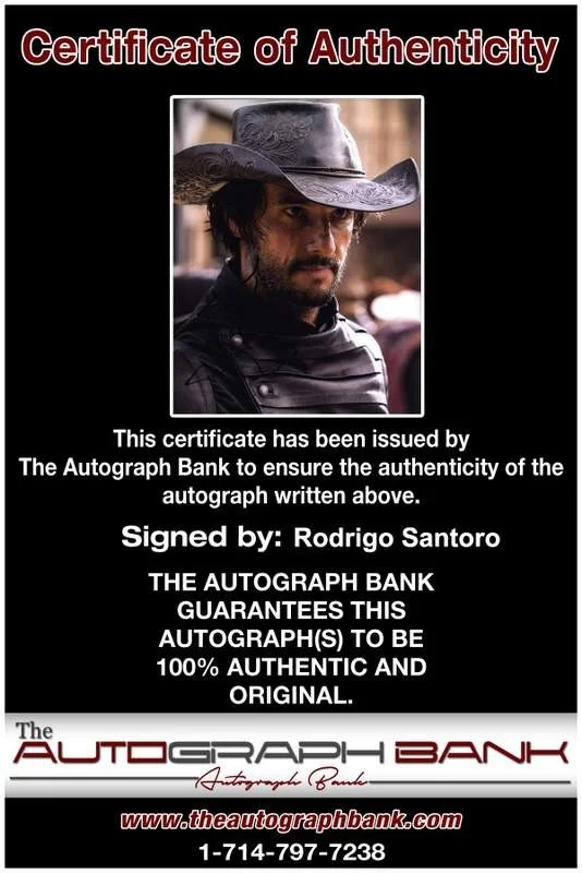 Rodrigo Santoro — Rodrigo Santoro signed celebrity 8x10 photo W/Cert Autograph 0001, изображение 2