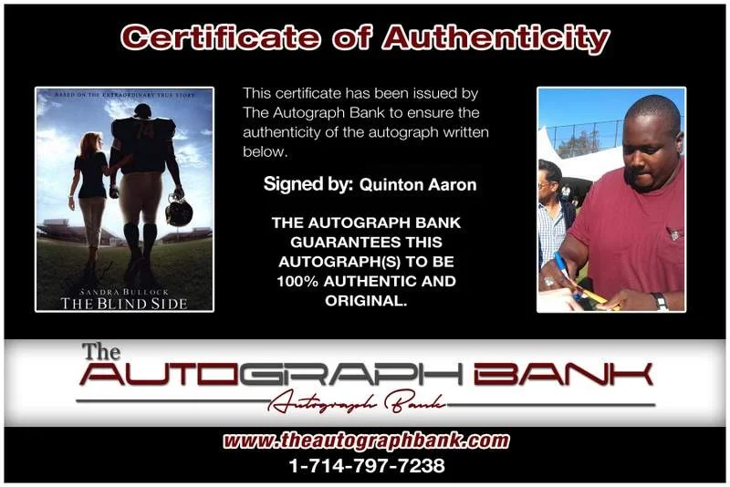 Quinton Aaron — Quinton Aaron signed celebrity 8x10 photo W/Cert Autograph 0575, изображение 2
