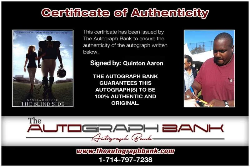 Quinton Aaron — Quinton Aaron signed celebrity 8x10 photo W/Cert Autograph 0578, изображение 2