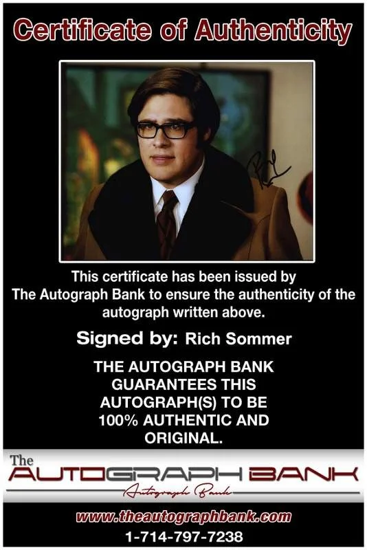 Rich Sommer — Rich Sommer signed celebrity 8x10 photo W/Cert Autograph 0001, изображение 2