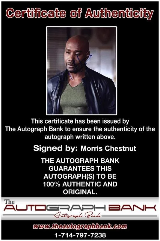 Morris Chestnut — Morris Chestnut signed celebrity 8x10 photo W/Cert Autograph 0507, изображение 2