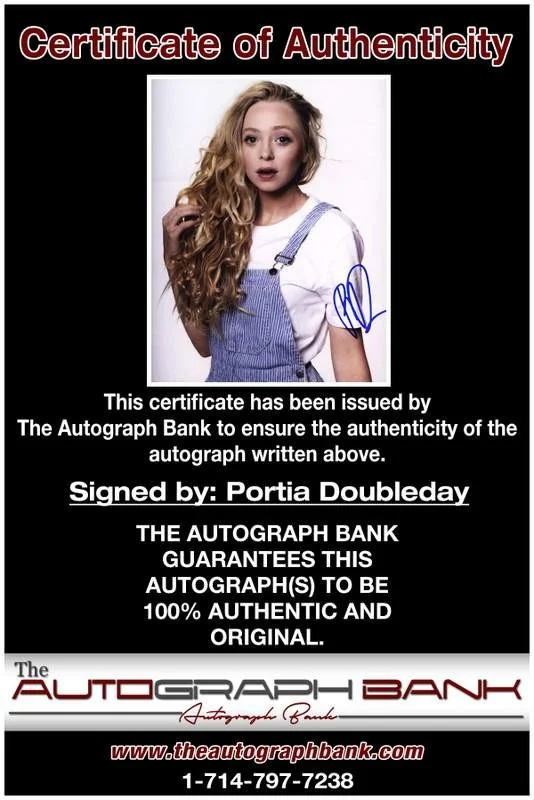 Portia Doubleday — Portia Doubleday authentic signed celebrity 8x10 photo W/Cert Autographed A0003, изображение 2