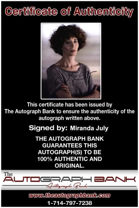 Miranda July — Miranda July signed celebrity 8x10 photo W/Cert Autograph 0004, изображение 2