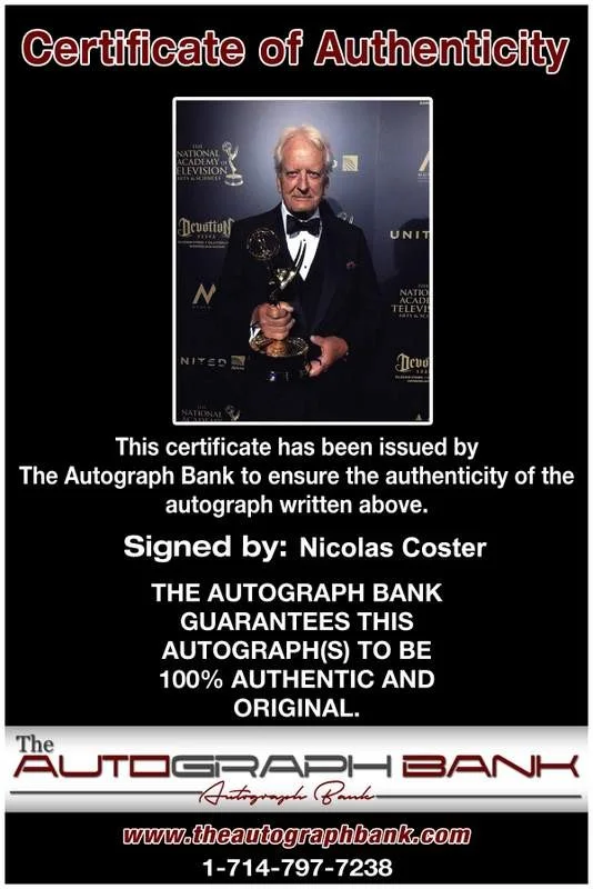 Nicolas Coster — Nicolas Coster signed celebrity 8x10 photo W/Cert Autograph 0519, image 2