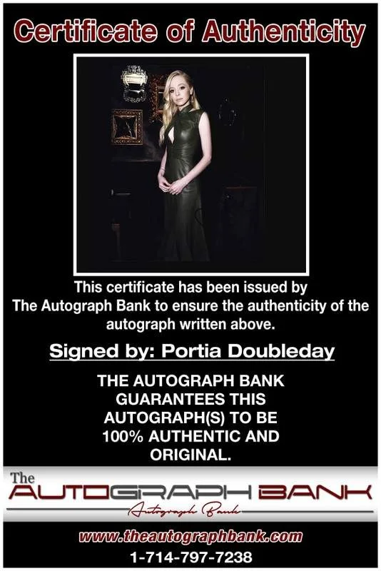 Portia Doubleday — Portia Doubleday authentic signed celebrity 8x10 photo W/Cert Autographed A0005, изображение 2