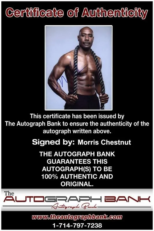 Morris Chestnut — Morris Chestnut signed celebrity 8x10 photo W/Cert Autograph 0506, изображение 2